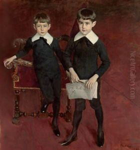 Portrait Of Luis And Pedro Subercaseaux by Giovanni Boldini