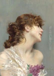 Portrait Of A Lady With Lilacs Portrait Of A Lady With Lilacs