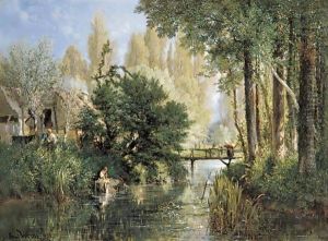 Lavandiere Au Bord De L'Eau by Alexandre Rene Veron