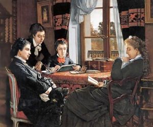 La Jeune Aquarelliste by Victor Joseph Chavet