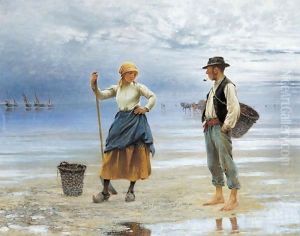 La Plage by August Wilhelm Nikolaus Hagborg