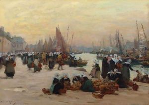 Port Scene In Brittany by Fernand Marie Eugene Legout-Gerard