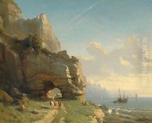 A Path Along The Mediterranean Coast by Carl Joseph Kuwasseg