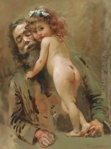 A Warm Embrace by Konstantin Egorovich Egorovich Makovsky