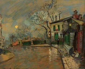 Side Street On The Place Pigalle, Montmartre by Konstantin Alexeievitch Korovin