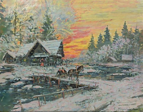 Riding Through The Village, Sunset - view 1