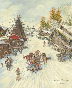 Racing Troika by Konstantin Alexeievitch Korovin