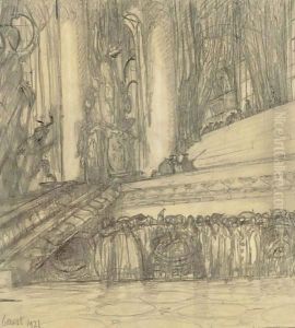 The Palace Decor In La Belle Au Bois Dormant, 1921 by Leon Samoilovitch Bakst