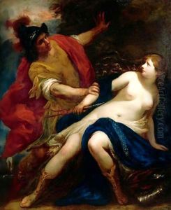 Tarquin And Lucretia by Simone Pignoni