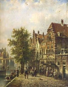 Villagers In The Streets Of A Dutch Town