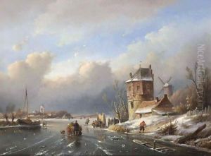 Figures On A Frozen Waterway Near A A'Koek En Zopie A'