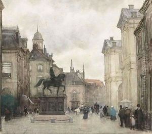 Figures On The Noordeinde, The Hague 2 by Floris Arntzenius