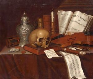 A Vanitas Still Life With A Skull
