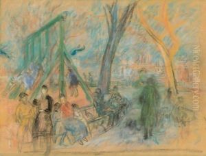 Park At Gracie Square by William Glackens