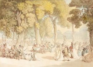 The Tuileries Gardens, Paris by Thomas Rowlandson