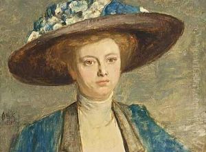A Portrait Of An Elegant Lady by August Allebe