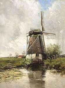 A Windmill In A Polder Landscape