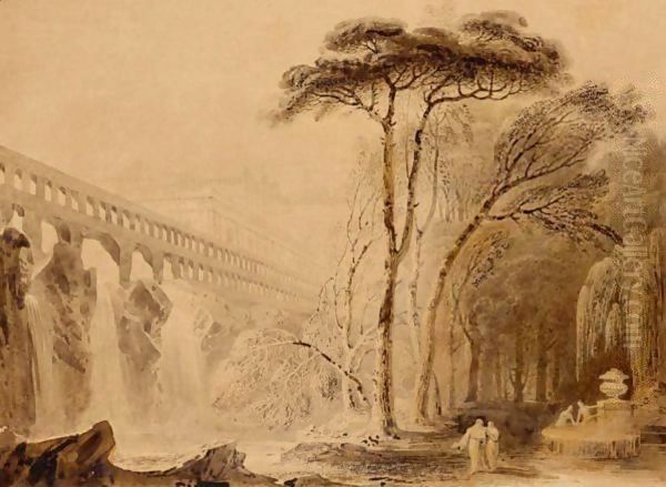 Classical Landscape With Figures And A Fountain - view 1