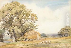 The Shepherd And His Flock by Claude Hayes