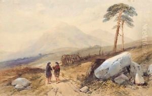 Highlanders On A Mountain Pass by Thomas Leeson the Elder Rowbotham