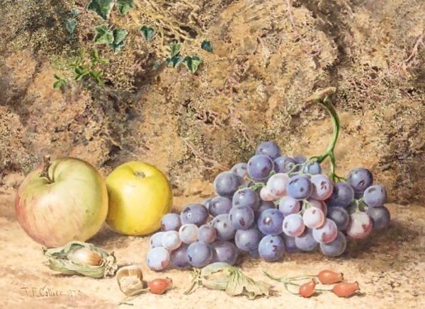 Still Life Of Apples And Grapes - view 1