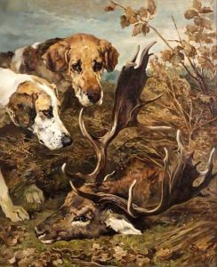 New Forest Buckhounds, Guider And Druid by John Emms