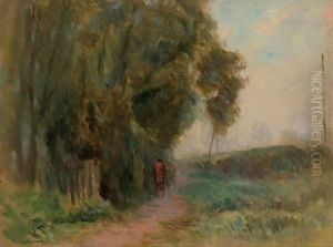 Chemin Montant Le Long D'Une Voie Ferree