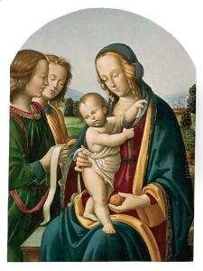 Madonna And Child With Two Angels