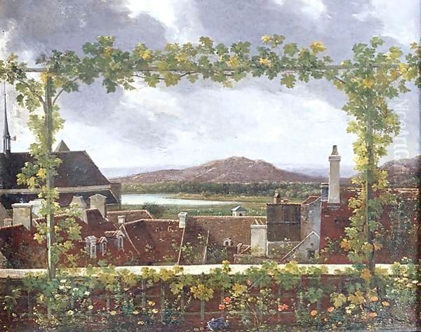 Landscape With A View Of Rooftops And Grapevine - view 1