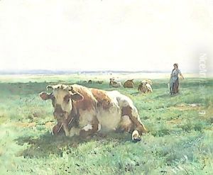 Cows At Pasture 2 by Julien Dupre