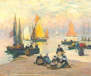 Fishmarket At Concarneau by Fernand Marie Eugene Legout-Gerard
