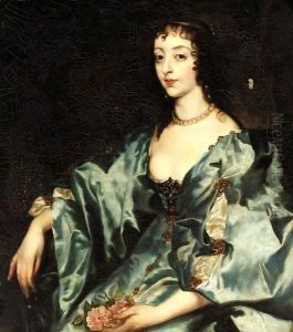 Portrait Of A Henrietta Maria by Sir Anthony Van Dyck