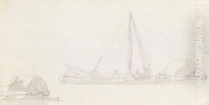 A Barge Off A Wharf by Paul Sandby