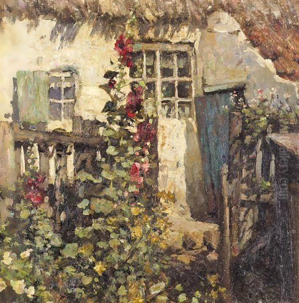 Hollyhocks - view 1