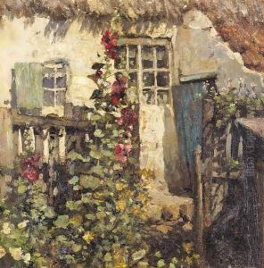 Hollyhocks by Frederick William Jackson