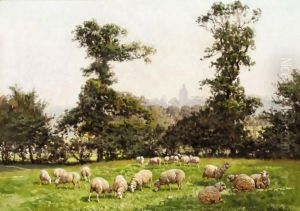 Sheep Grazing In A Field by William Baptiste Baird