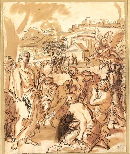Christ Preaching Outside Jerusalem - view 1