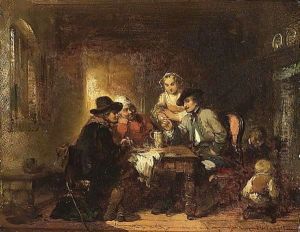 An Inn Interior With Figures Merrymaking