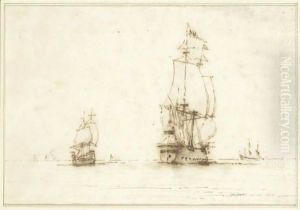 Marine attributed To Willem Van De Velde I Marine Pen And Brown Ink by Willem van de, the Elder Velde