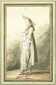Jeune Homme En Costume De Fantaisie En Pied De Profil Vers La Gauche louis Carrogis Called Carmontelle Young Man In A Fancy Costume Pen And Black Ink, Grey Wash And Watercolour by Louis Carrogis Carmontelle