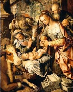The Adoration Of The Shepherds by Joachim Beuckelaer