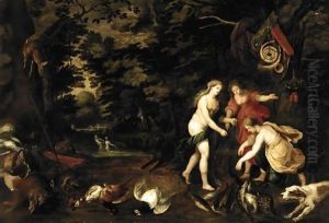 Wooded Landscape With Diana And Her Nymphs by Jan Brueghel the Younger