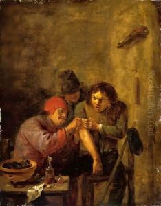 A Doctor Tending To A Wounded Peasant by Adriaen Brouwer