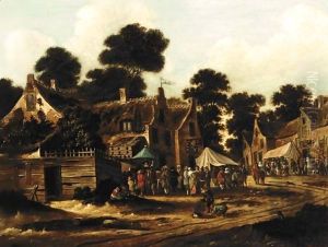 A Village Kermesse Outside An Inn by Thomas Heeremans