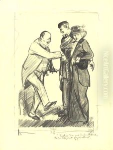 Punching Tom And Pinching Mildred, The Embodiment Of Good Nature by George Wesley Bellows