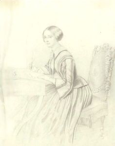 Lady Seated At Writing Table by Thomas Sully