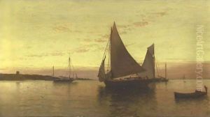 Sailboats At Sundown by Alfred Thompson Bricher
