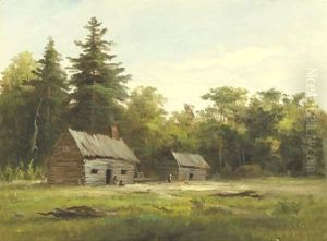 Woodland Cabin by Albert Bierstadt