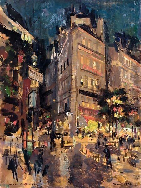 Parisian Street By Night - view 1