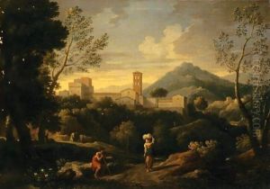 Paesaggio Classico Con Figure E Citta In Secondo Piano by Jan Frans Van Bloemen (Orizzonte)